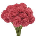 人工花の花の頭、シルク菊ボール紫陽花赤いフェイクフラワーDIYクラフトウェディングパーティー装飾24個入り