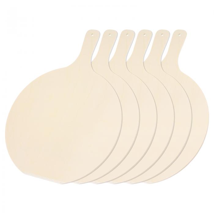 ピザボード 木製 ピザプレート 取っ手付き 丸型 ピザパドル ステーキプレート 薄いベニヤ合板 ピザピー..