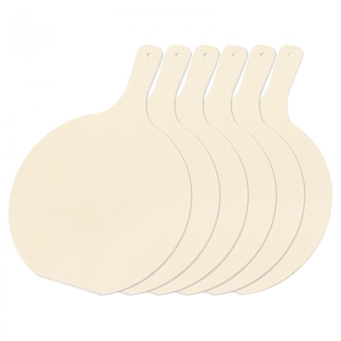 ピザボード 木製 ピザプレート 取っ手付き 丸型 ピザパドル ステーキプレート 薄いベニヤ合板 ピザピー..