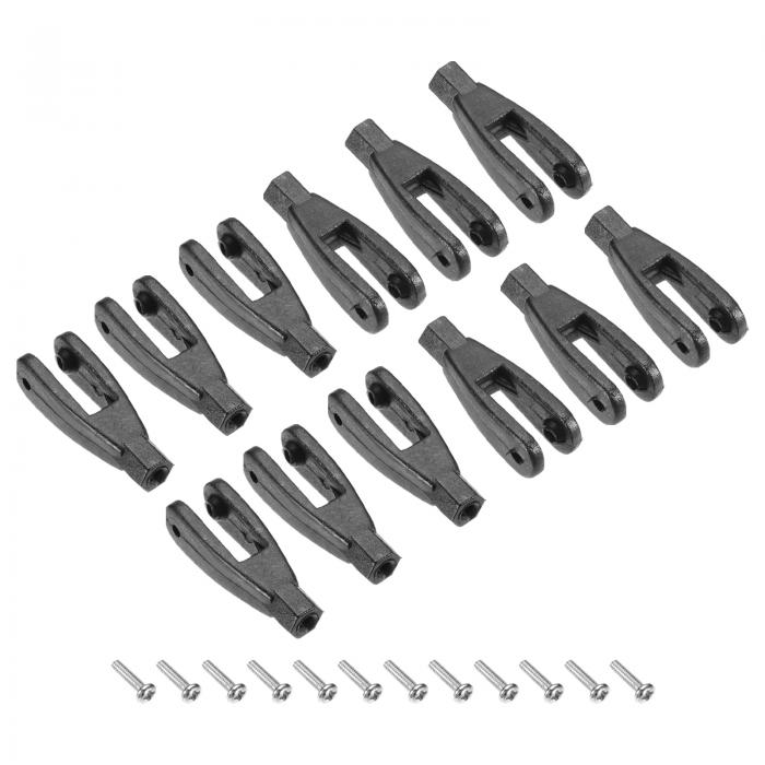 12個 ナイロンクレビスM2スレッドリンケージ2mmエンド RC飛行機車ヘリコプターモデル 交換用にネジ固定..