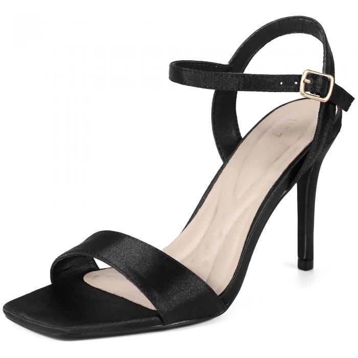 商品詳細 特徴 【属性1】[素材]: 2色: ブラック、シャンパン合成シルク生地アッパー; アウトソール: ゴム; ヒール: ABS【属性2】[ UK SIZE ]: UK の靴のサイズは、US の靴のサイズから 2 を引いたものと同じです (例: UK=US-2)【属性3】[ヒールの高さ]: 4.1インチ(10.5cm)【属性4】[特徴]: スティレットハイヒールサンダル、アンクルストラップ、バックル留め【属性5】[様々な機会に最適]: このスティレットヒールサンダルは、パーティー、仕事、デート、結婚式、カク テル、ナイトクラブ、ホームカミング、その他の特別な機会に快適さとモダンな機能を提供します。【商品説明】すべての女の子のクローゼットに欠かせないアイテムです。このスタイリッシュなサンダルは、バックル付きの足首ストラップと、エレガントなスタイルを強調する合成シルクのアッパーディテールが特徴で、どんな場面にもぴったりで、流行遅れになることはありません。 デザインの詳細:スティレットヒールアンクルストラップスクエアトゥレースアップ甲革: 合成シルク、アウトソール: ゴム、ヒール: ABSヒールの高さ: 4.1インチ (10.5 cm) ご注文前にサイズ測定表をご確認ください。サイズ表（インチ）サイズ--------------靴型長さmm------------靴幅mm-----------------靴太さmm23--------------------------238--------------------------83--------------------------21423.5-----------------------246--------------------------85--------------------------22024.5-----------------------254--------------------------87--------------------------22625.5-----------------------262--------------------------89--------------------------23226--------------------------270--------------------------91--------------------------23827--------------------------278--------------------------93--------------------------244 注意書き ■商品の色及びサイズは、撮影状況やPC環境により多少異なって見える場合がございます。 ■サイズは目安です。商品により若干の誤差がございます。 ■メーカーの都合により、商品細部のデザインや素材が予告無く変更される場合がございます。