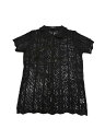 Allegra K レディース 水着 カバーアップ ボタンダウン 夏 半袖 かぎ針編み カバーアップ ブラック S