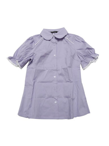 Allegra K 丸襟 ブラウス ボタンダウンシャツ ビンテージ コントラスト トリム パフ半袖 レディース ライトパープル M Allegra K 丸襟 ブラウス ボタンダウンシャツ ビンテージ コントラスト トリム パフ半袖 レディース ライトパープル M