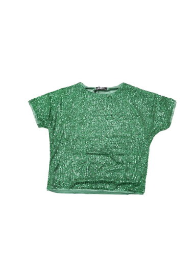 Allegra K クリスマス Tシャツ クラブウェア ブラウス スパンコールトップス ラウンドネック 半袖 パーティー レディース グリーン XS Allegra K クリスマス Tシャツ クラブウェア ブラウス スパンコールトップス ラウンドネック 半袖 パーティー レディース グリーン XS