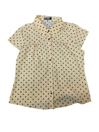 Allegra K 水玉トップス シャツ 半袖 ヴィンテージ カジュアル レディース イエローカーキ M Allegra K 水玉トップス シャツ 半袖 ヴィンテージ カジュアル レディース イエローカーキ M