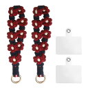 2個の携帯電話リストストラップ、テザータブ付きの携帯電話ランヤードブレスレット、手作りスマートフォンリストレットキーチェーン、女性や少女向けの防失電話チェーン、バーガンディ