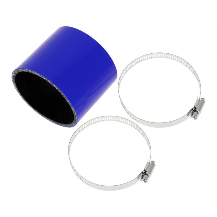 X AUTOHAUX シリコンホース ストレート シリコンチューブ ブルー 長さ76mm 内径80mmホースバンド付き ダクトホース ヒーター ホース インテークホース エアクリーナー エアーホース インテークパイプ ラジェーターホース