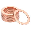 25個19mm x 26mm x 1mmの銅製フラットワッシャー ボルト用スクリュー