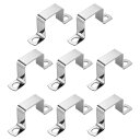 8個U字型コネクタブ ラケット 40x40mm 304ステンレス鋼パイプストラップクランプ ドアシェッドクローズバーホルダーストラットチャンネル用