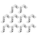 10個U字型コネクタブ ラケット 40x40mm 304ステンレス鋼パイプストラップクランプ ドアシェッドクローズバーホルダーストラットチャンネル