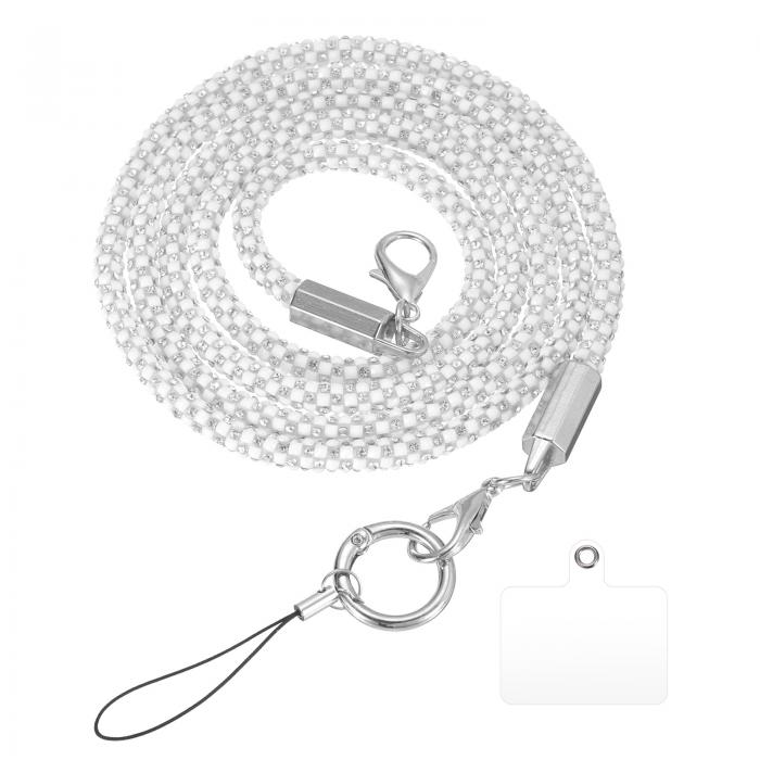 スマホクロスボディランヤード 27.6" 水晶スマホランヤードブリングショルダーストラップスマホバッグ..