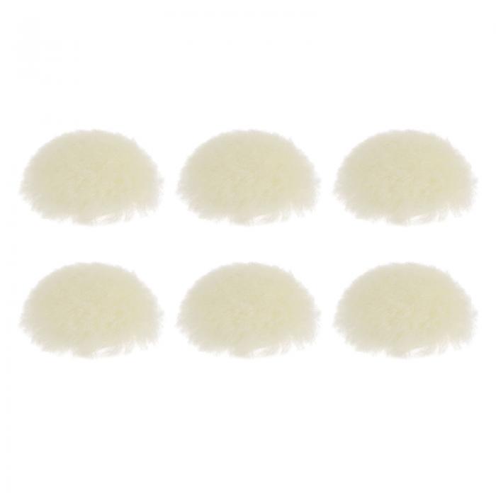 6個のウールバフィングパッド、1.2インチのウール研磨パッド、ソフトなバフィングパッド、フックとループ研磨、バフィング、カット用のポリッシングホイール、車、家具向け(4)