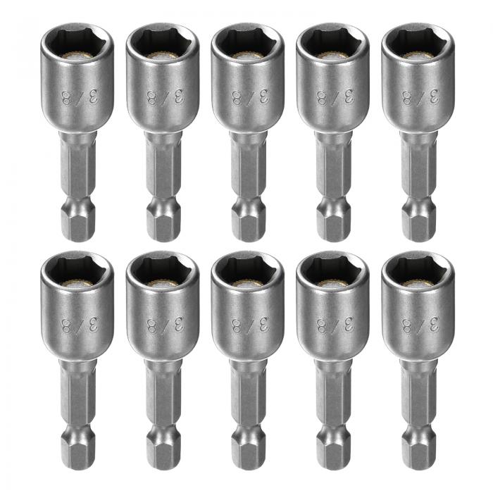 10個入りヘックスナットドライバードリルビット3/8