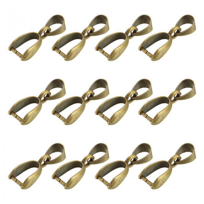 12個 スターリングシルバー ベイル ピンチベイル、8mmx19mm合金 クリップ 留め具 ペンダント ベイル コネクタ 宝石 手作り ブレスレット ネックレス 作り方 シアン