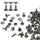 60セットダブルキャップレザーリベット 8x10mm丸キャップチューブ状メタルスタッズ 生地用ベルトブーツバッグ用レザークラフトリベット ブロンズ