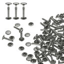 60セット ダブルキャップレザーリベット 9x16mm 丸キャップチューブ状 メタルスタッズ 生地用ベルトブーツバッグ用 レザークラフトリベット ブロンズ
