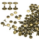60セット ダブルキャップレザーリベット 12x10mm 丸キャップチューブ状メタルスタッズ 生地用ベルトブーツバッグ用 ブロンズ