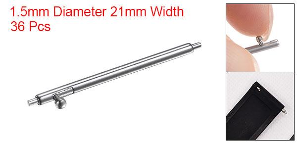36個のクイックリリーススプリングバー21mm幅1.5mm直径ステンレススチールウォッチピン交換バンドストラップリンクピンウォッチバンドストラップ用のウォッチラグ