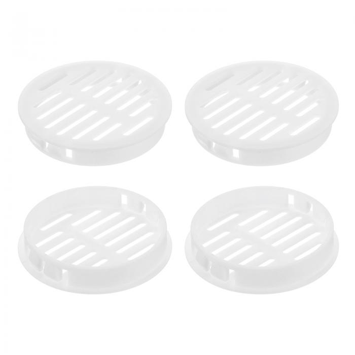 ラウンドソフィットベント2インチ 4個 ホワイトプラスチック 60mm ソフィットベントカバー - 円形エアベントグリル - 浴室 家庭 オフ ィス キッチン キャビネット ワードローブ用にエアが簡単にながれ