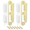 2セットのドアストライクプレート 33 mm x 145mmステンレススチールラッチデッドボルト交換ロックストライクプレート ドアフレームドアジャンブ補強用 金