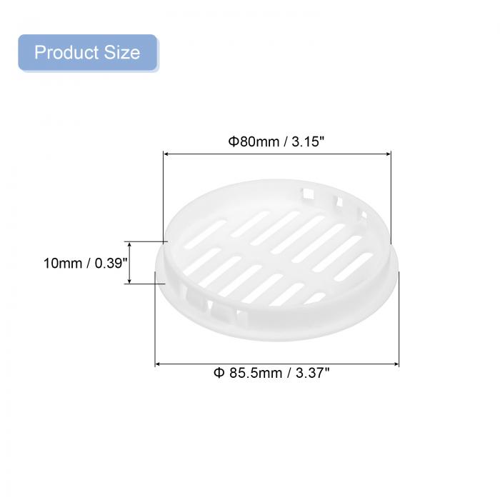 8個80mm/3.15"円形ソフィットエアベント、プラスチックソフィットベントカバー、バスルーム、キッチンキャビネット、ワードローブ用のラウンドメッシュホールルーバー、ホワイト [3]