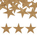 32個 アイロンスターパッチ スターエンブロイダリーパッチ DIYクラフト用 装飾修理パッチアップリケ バックパック バッグ 帽子 服用 29mmライトコーヒー