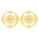 2個 レトロレースプレイスマ ット フランスクロシェドイリーラウンド刺繍ホローカップ花瓶テーブルマ ット ダイニングテーブルキッチンパーティー用11.02x11...