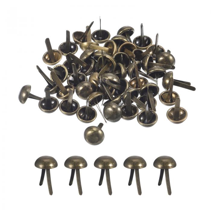 100個入りバッグフィートスタッドス パイ ク 10mm丸型パースネイルヘッドス パイ クプロングスタッドバッグボトムスタッド ハンドバッグパースクロージングD...