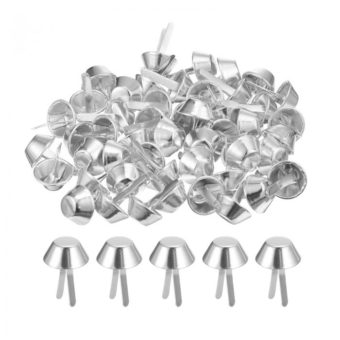 100個入りバッグフィートスタッドス パイ ク 15mmパースコーンスタッドフラットメタルス パイ クリベットネイルヘッドブ ラッドプロングバッグボトムスタッド...