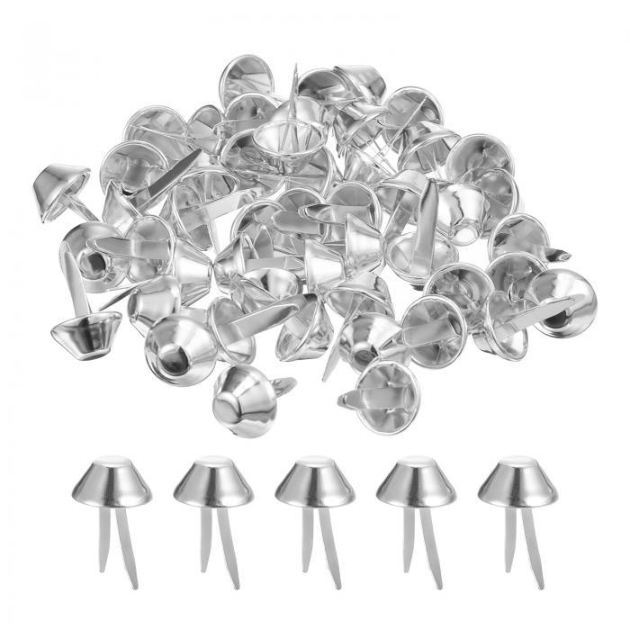 50個入りバッグフィートスタッドス パイ ク 12mmのパースコーンスタッドフラットメタルス パイ クリベットネイルヘッドブ ラッドプロングバッグボトムスタッド...