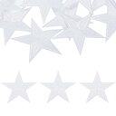 12個 アイアンスターパッチ スターエンブロイダリーパッチ DIYクラフト用 装飾修理パッチアップリケ バックパック バッグ 帽子 服用 82mmホワイト