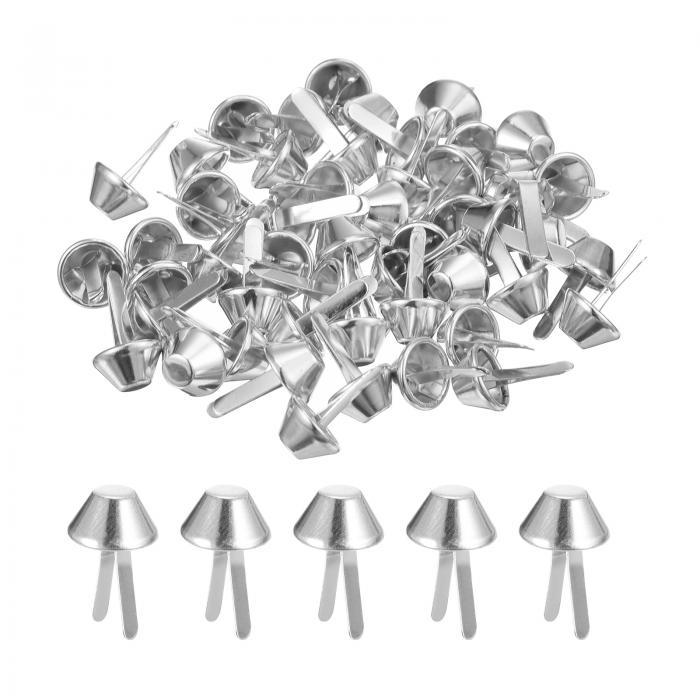 100個入りバッグフィートスタッドス パイ ク 10mmのパースコーンスタッドフラットメタルス パイ クリベットネイルヘッドブ ラッドプロングバッグボトムスタッ...