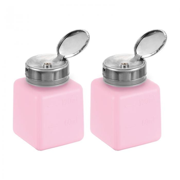 2個 溶剤アルコール用ディスペンサー120ml（4oz）ネイルポリッシュリムーバープッシュダウン液体ディス..