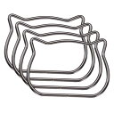 4個のメタルパースハンドル 猫の頭ハンドバッグリングバックルバッグハンドル交換用DIY手作り編みバッグ荷物ハードウェアアクセサリー ガ ンメタル