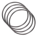 4個のメタルパースハンドル ラウンドハンドバッグリングバックルバッグハンドル交換用DIY手作り編みバッグ荷物ハードウェアアクセサリー ガ ンメタル