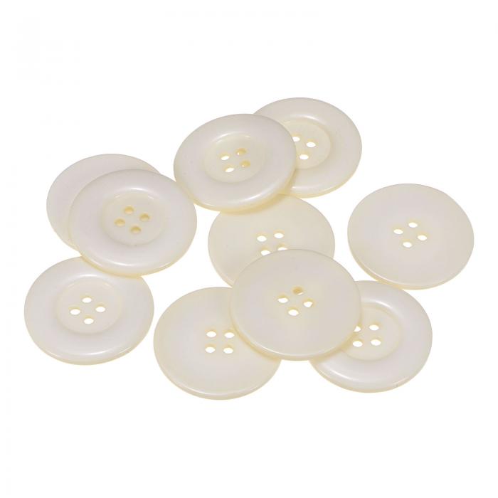 10個60Lボタン1-1/2"(38mm)樹脂丸フラット4穴クラフトボタン 洋裁衣類とDIY用 ベージュ