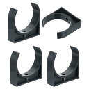 4Pcs PVCウォーターパイプクランプクリップ U字型チュービングホースバックル TVトレイ用の90mm OD用の散水管ホルダー 黒