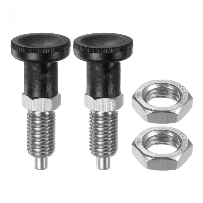 2pcs プッシュフィットボールノーズスプリングプランジャー M12x1.5スレッド 0.6mm ピン径 ステンレス..