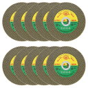 10個 カットオフホイール 4-1/5" x 1/20" x 5/8" 超薄型カットオフホイール アングルグラインダー用カッティングディスク ステンレス鋼 鋳鉄 銅用、イエロー
