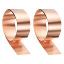 2個 銅板ロール 0.5mm 厚 銅フラッシング 99.95% 純銅ストリップ 防水金属箔プレート 建築用電子部品DIY (1.6