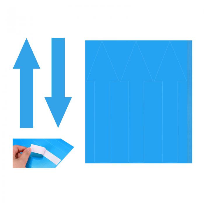 M METERXITY 24パックの矢印ステッカー 6インチPVC自己粘着矢印サイン 床 道路 壁 オフィスのマーキング 道路指示用 防水矢印ステッカー[青]