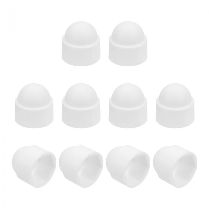 ナット保護キャップ、10個入り M10x17x20mm - プラスチック製六角スクリュー保護キャップ、ドーム型アコーンヘックスボルトカバー、防水装飾キャップ（ホワイト）