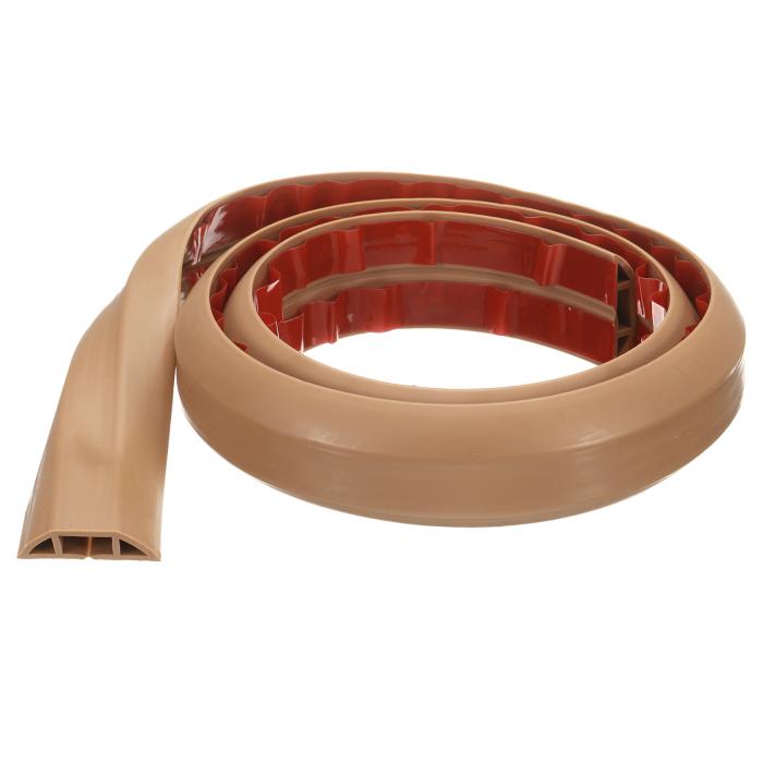 4ftコードカバーフロアW0.55" x H0.28"インナーチャネルPVC隠し延長ケーブルフロアワイヤーハイダーワ..