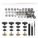 24セット レザースナップファスナーキット17mmメタルスナップボタンプレススタッズレザーリベットスナップ 3つ セッターツール付き ジャケット ジーンズ バッ...