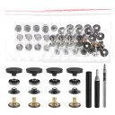 24セット レザースナップファスナーキット20mmメタルスナップボタンプレススタッズレザーリベットスナップ 3つ セッターツール付き 服 ジャケット ジーンズ ...