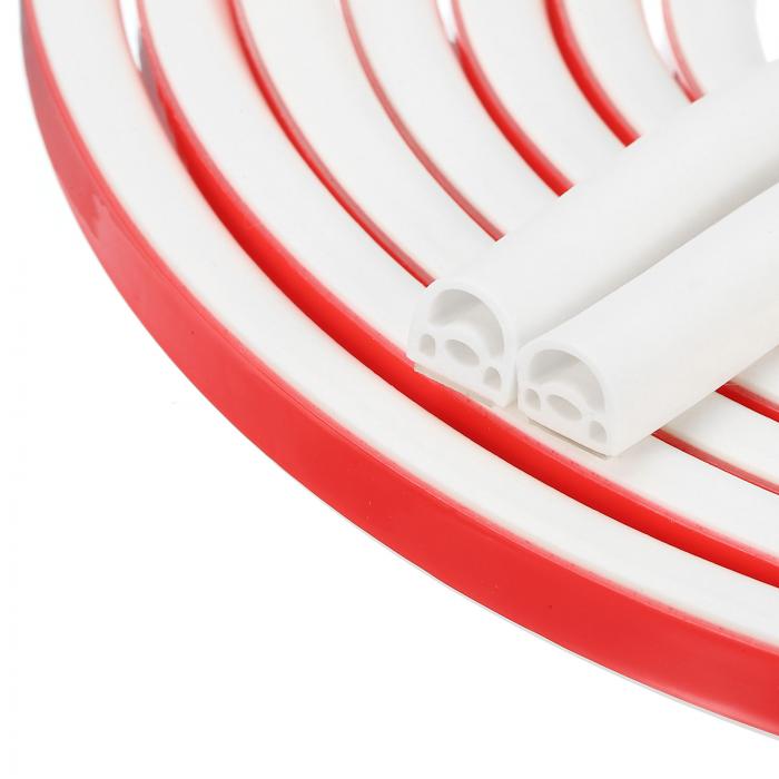 ウェザーストリッピング ドアシールストリップ、20フィート シリコン D形状 ドアシールストリップ 自己..