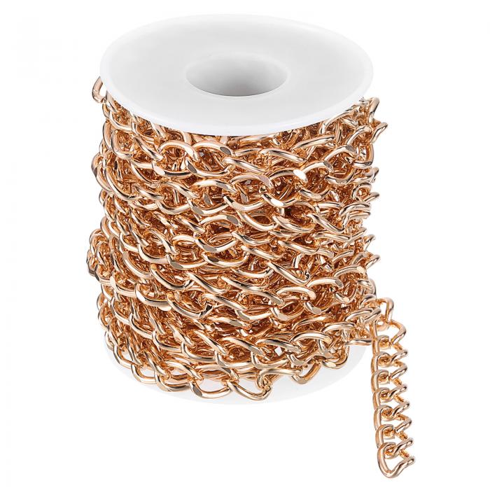 16.4フィートのアルミリンクチェーン リンクケーブルチェーンオーバルメッキチェーンバルククラフト宝..