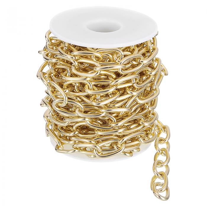 16.4フィートのアルミニウムリンクチェーン リンクケーブルチェーンエンボス加工オーバルメッキチェー..