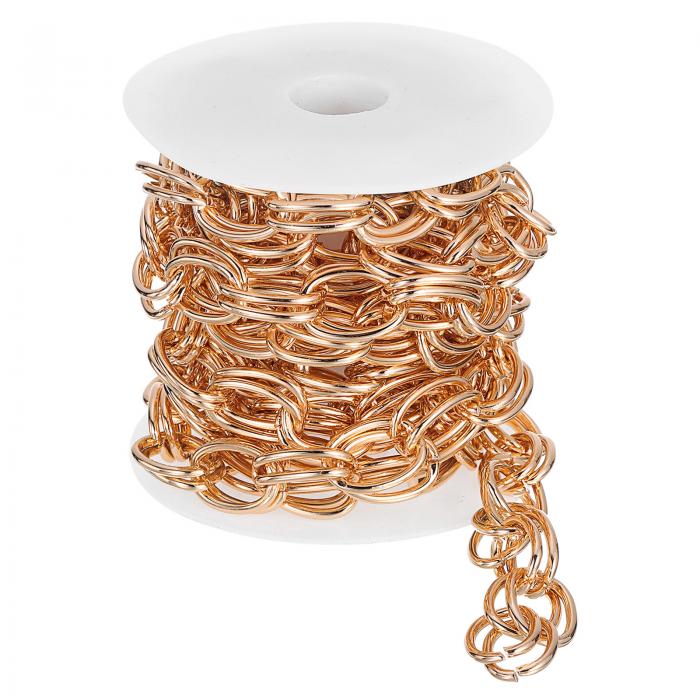 9.8フィートのアルミリンクチェーン リンクケーブルチェーン ダブルオーバルメッキチェーン DIYネック..