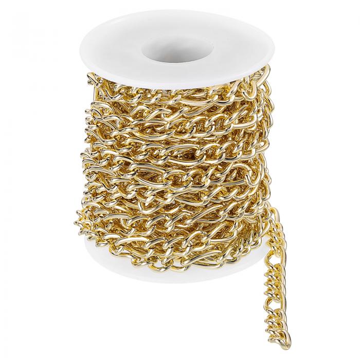 16.4フィートのアルミニウムリンクチェーン リンクケーブルチェーンツイストオーバルメッキチェーンバルククラフト宝石メイキングチェ..